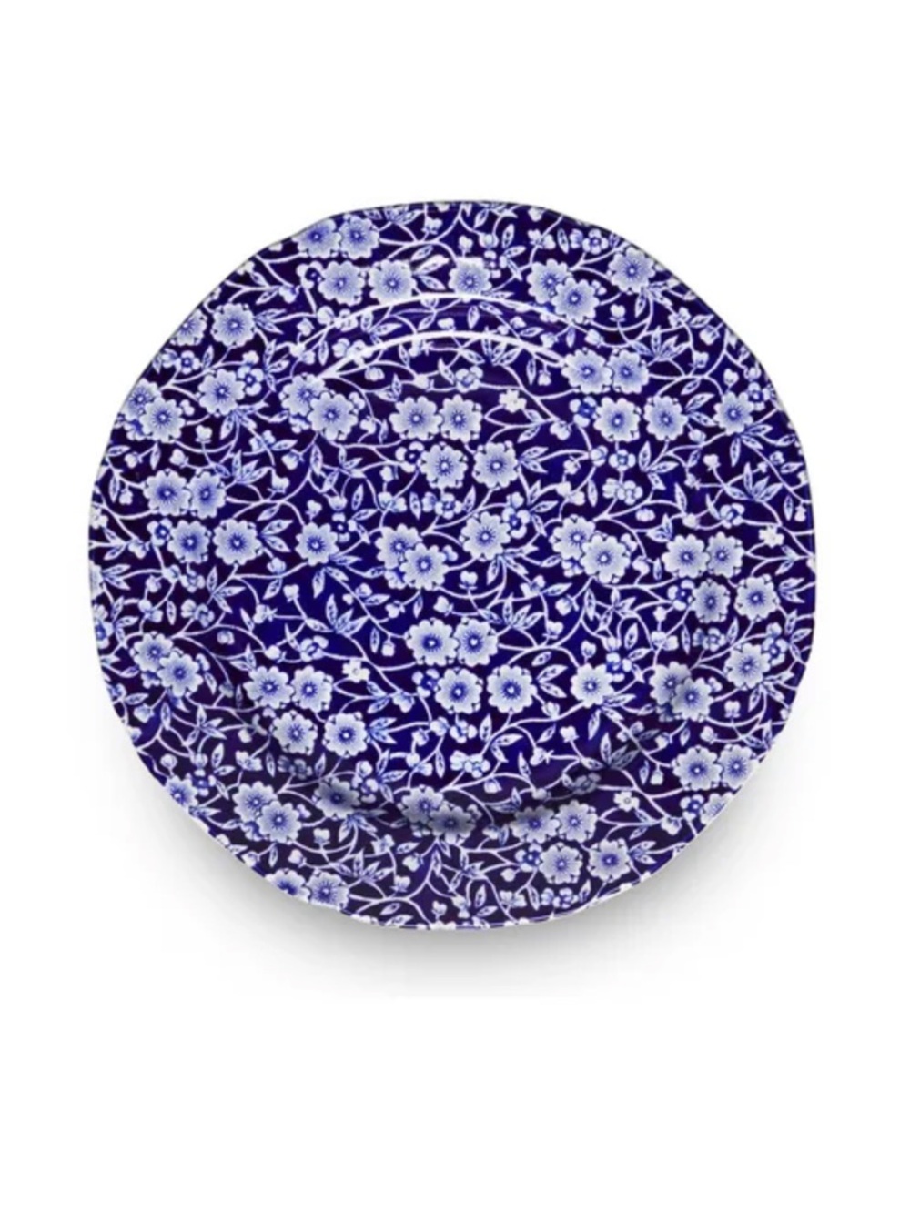 3 Sur La Table burleigh blue calico dinner plates. Set of three